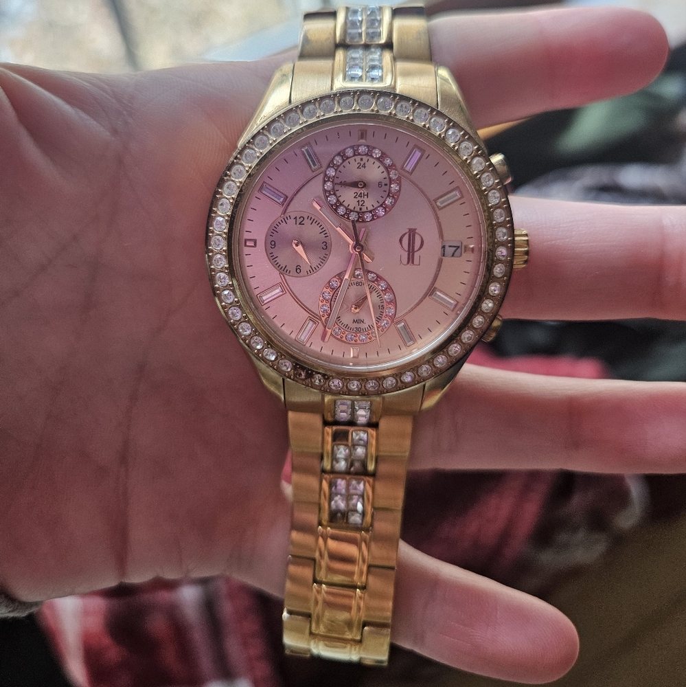 Jennifer Lopez Rose Gold Watch with Crystal Accents